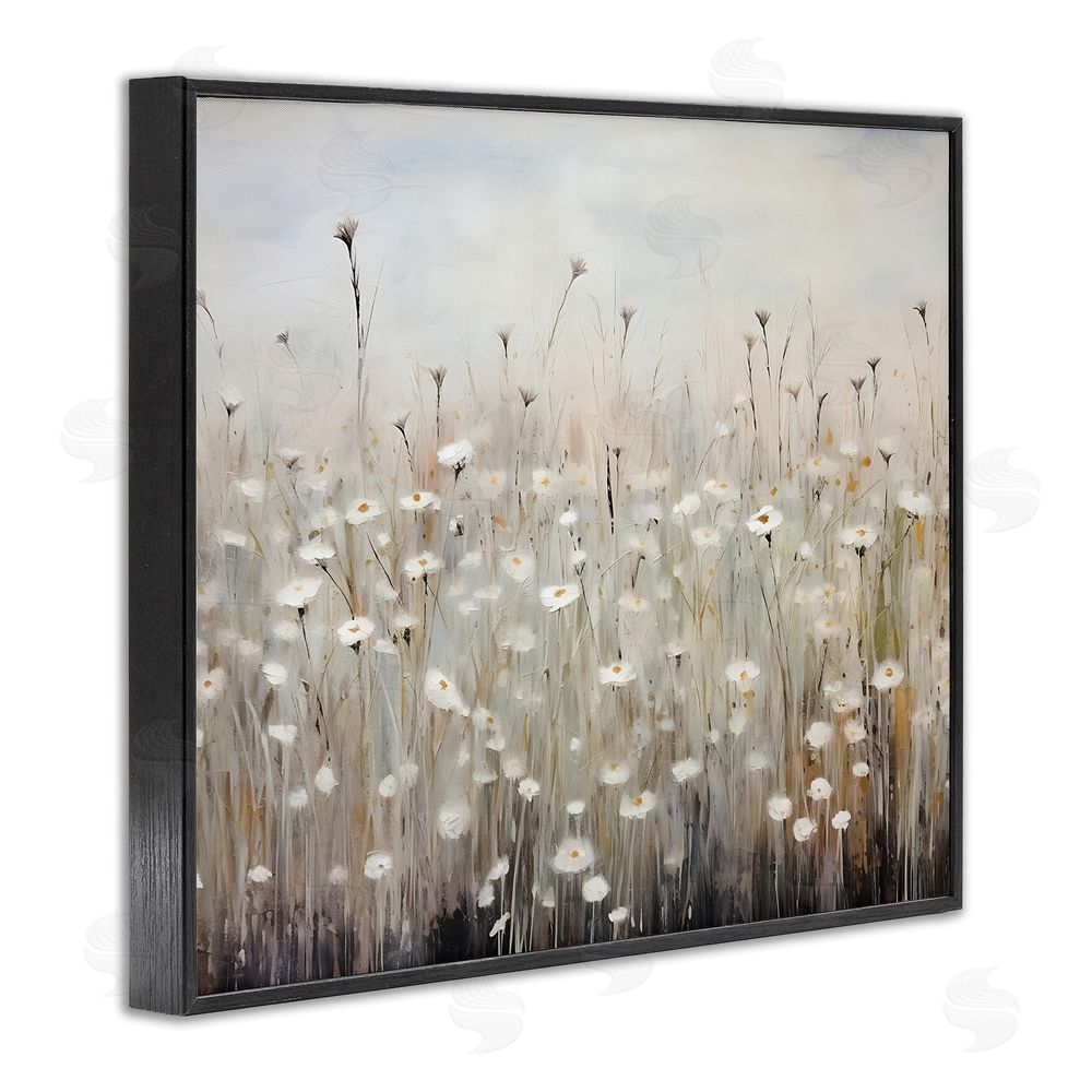 Petal Prints Design Abstract Speckled Flowers Black Framed Giclee Wall Art Print