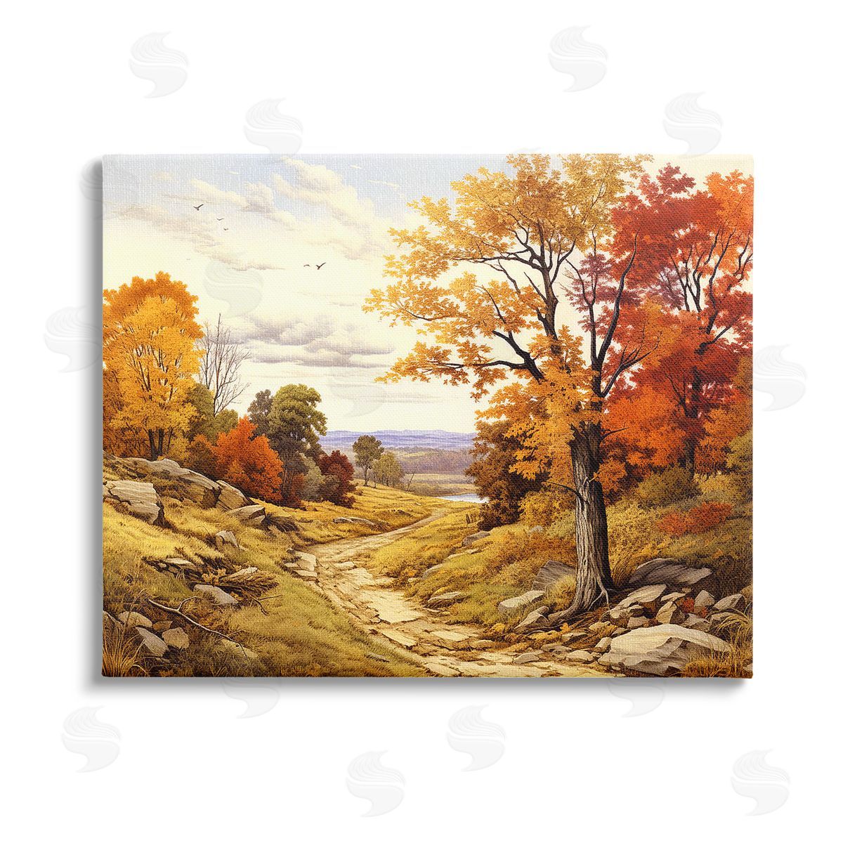 Stupell Studio Classic Fall Foliage Path Stretched Canvas Wall Art Print