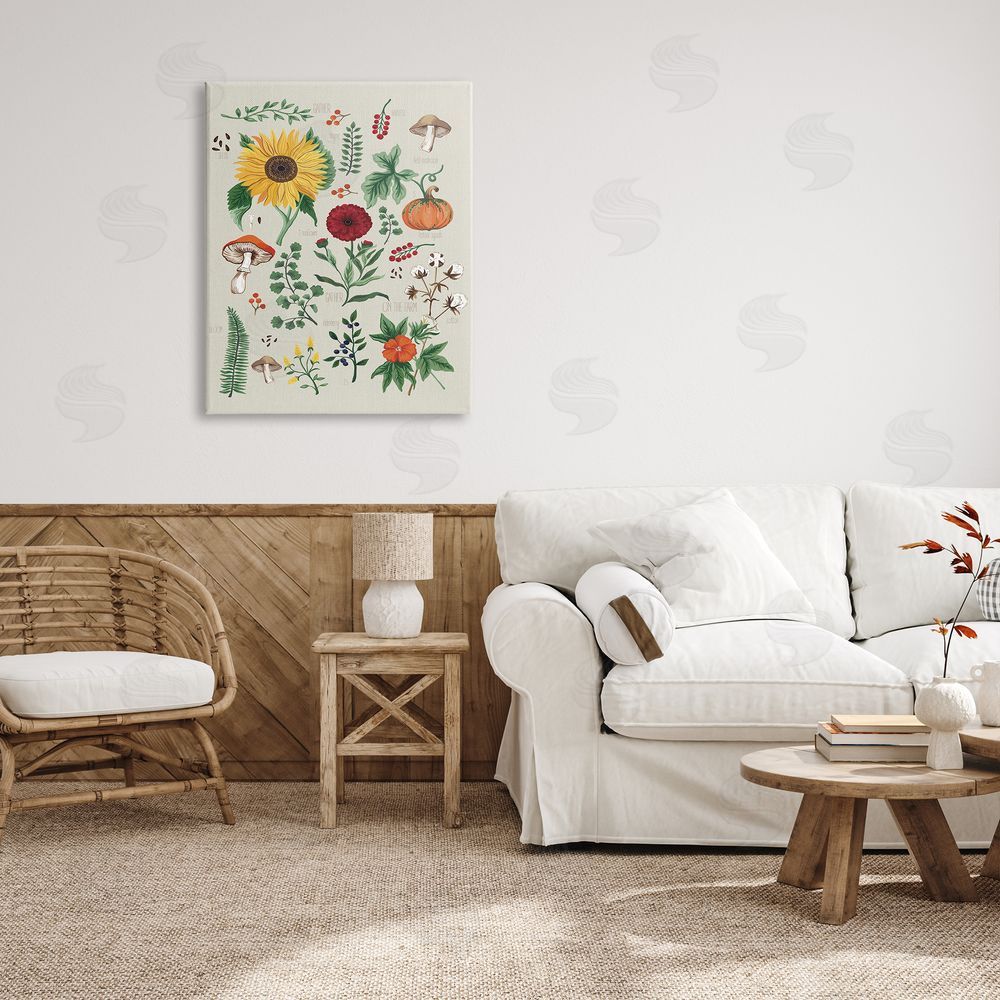 Sharon Lee Botanical & Seeds Study Canvas Wall Art Print in Room