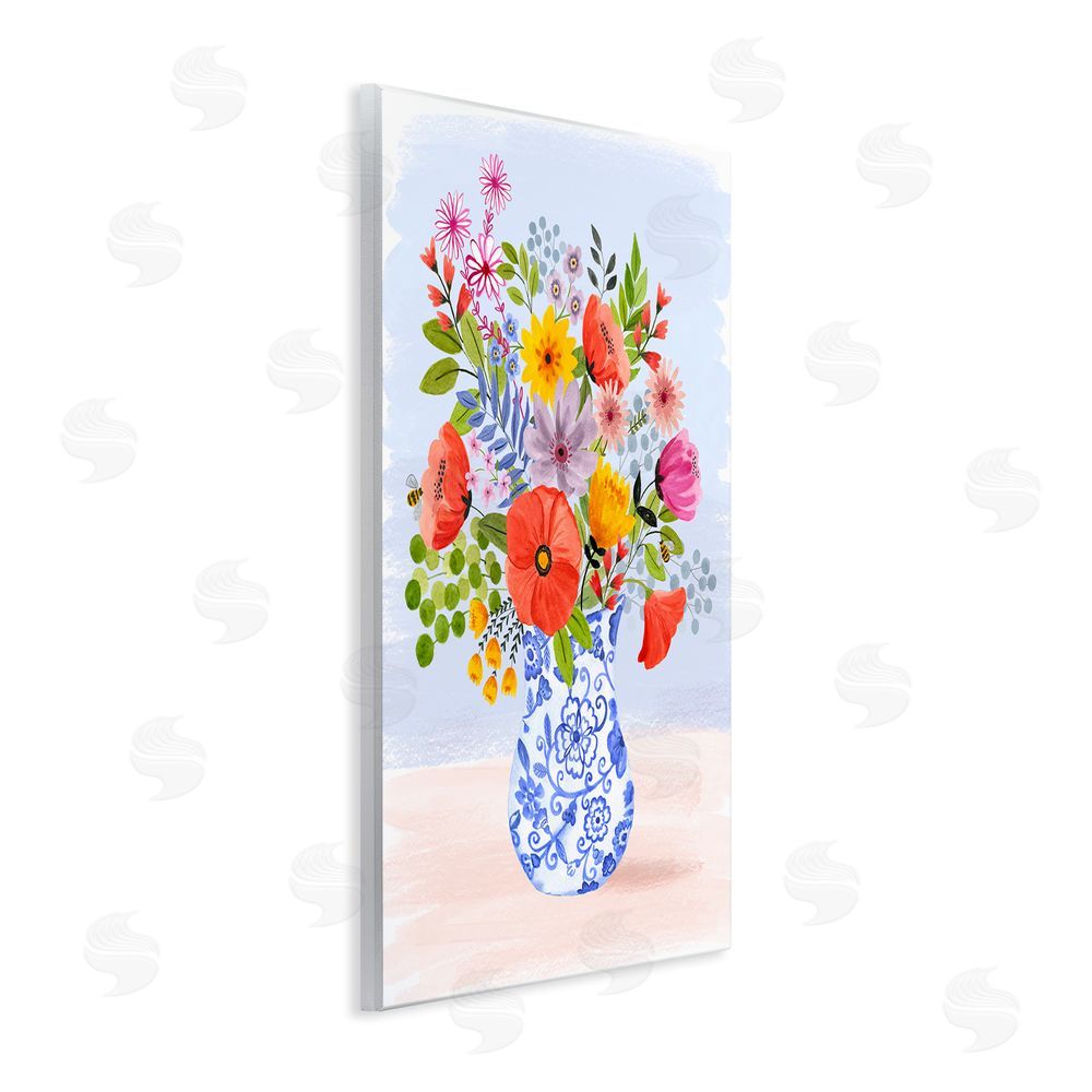 Sharon Lee Bright Flowers in Pottery Wall Plaque Art Print