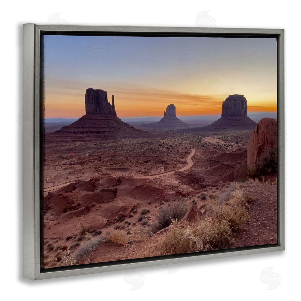 Steve Toole Canyon Buttes Landscape Grey Floating Frame Canvas Wall Art Print