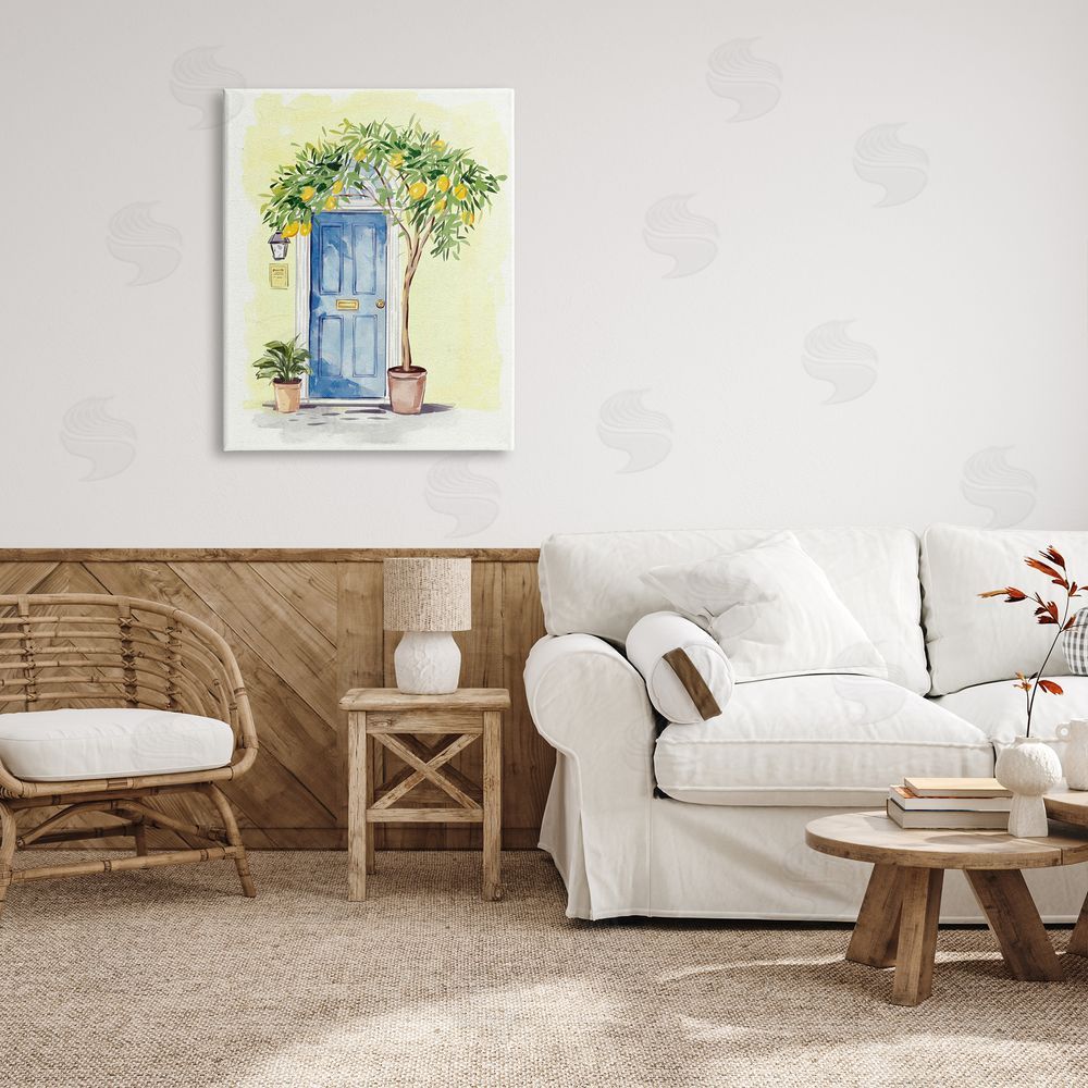 Ziwei Li Lemon Tree in Doorway Canvas Wall Art Print in Room