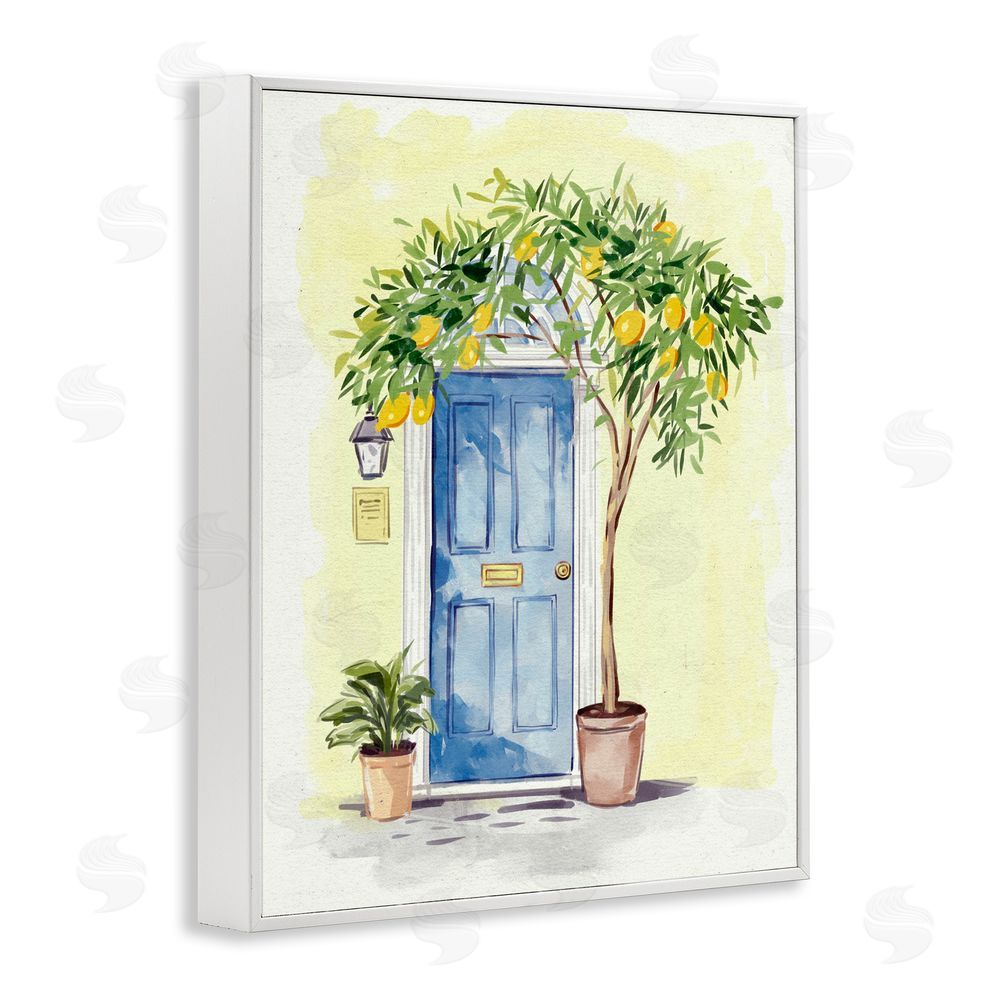 Ziwei Li Lemon Tree in Doorway White Framed Giclee Wall Art Print
