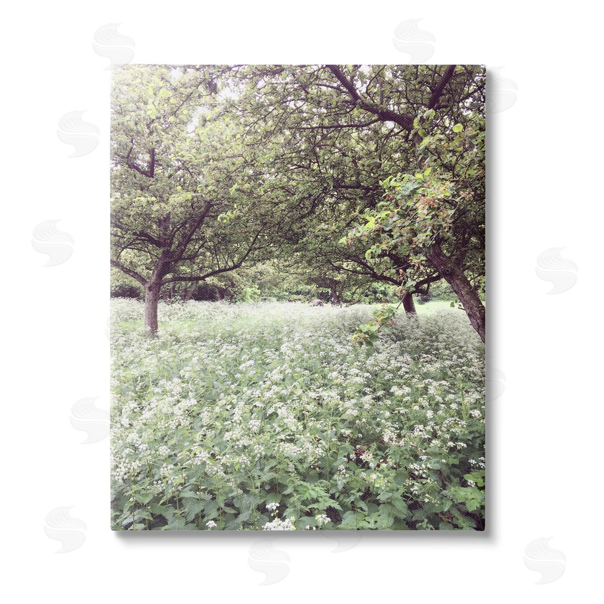 Sarah Jane Lush Meadow Trees Stretched Canvas Wall Art Print