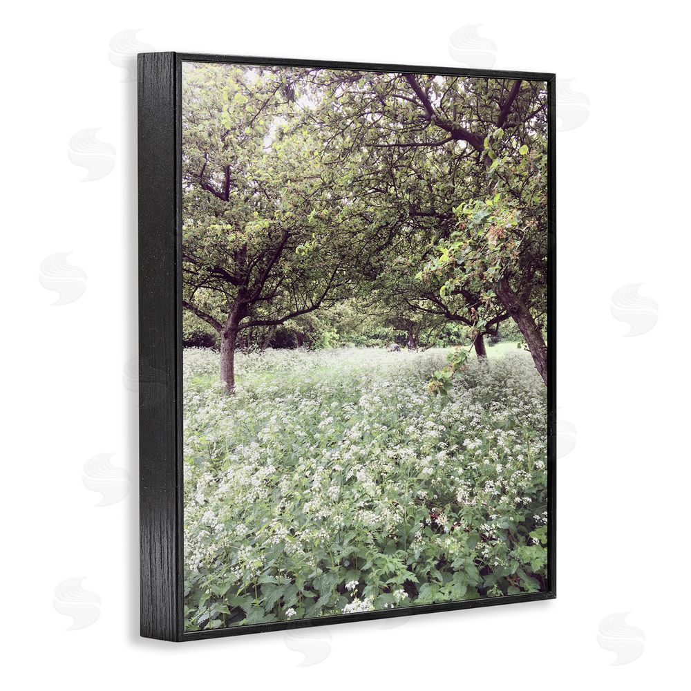 Sarah Jane Lush Meadow Trees Black Framed Giclee Wall Art Print