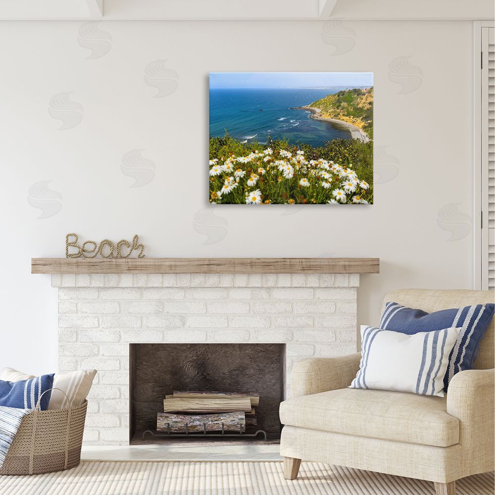 Kathy Mansfield Meadow over Ocean Tide Canvas Wall Art Print in Room
