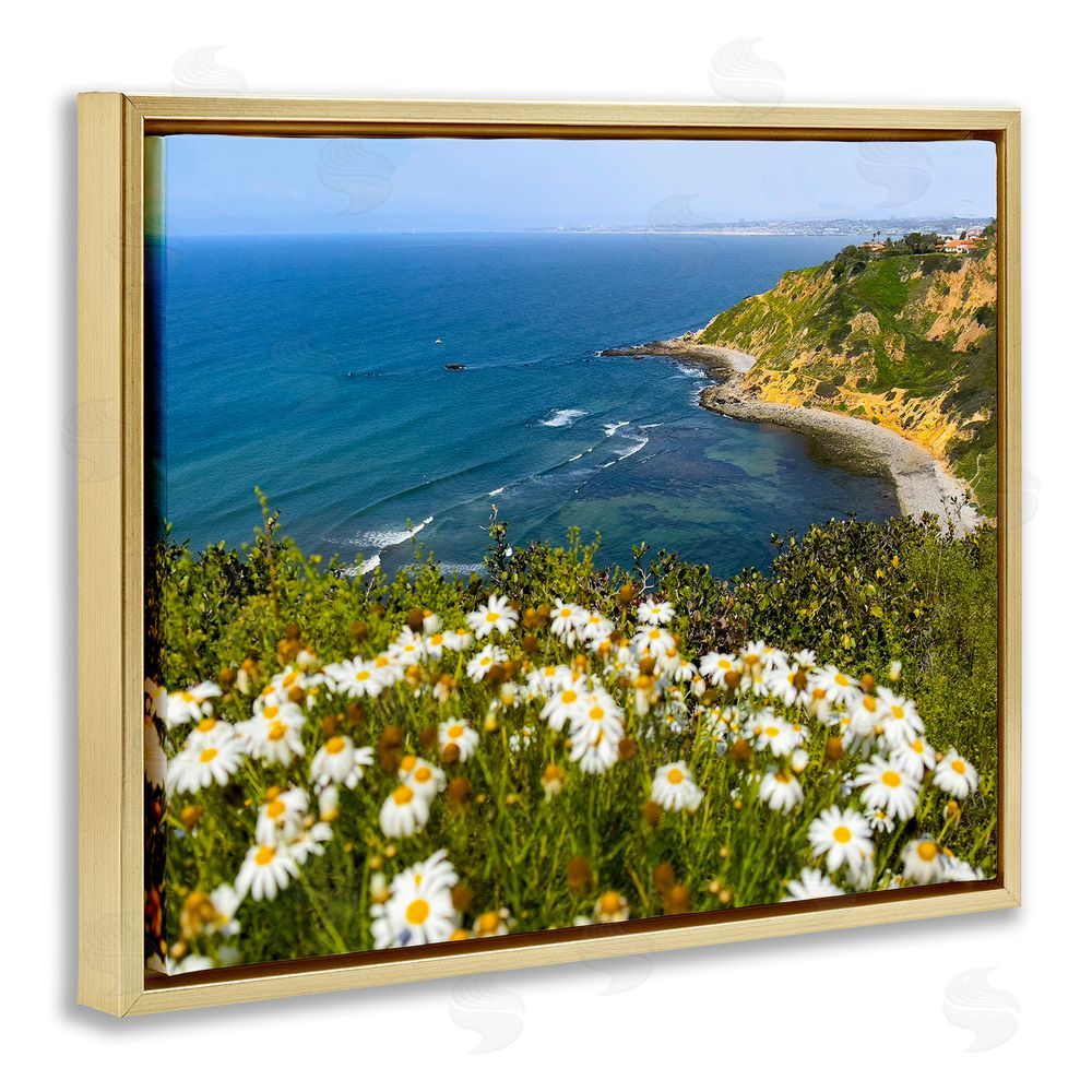 Kathy Mansfield Meadow over Ocean Tide Gold Floating Frame Canvas Wall Art Print