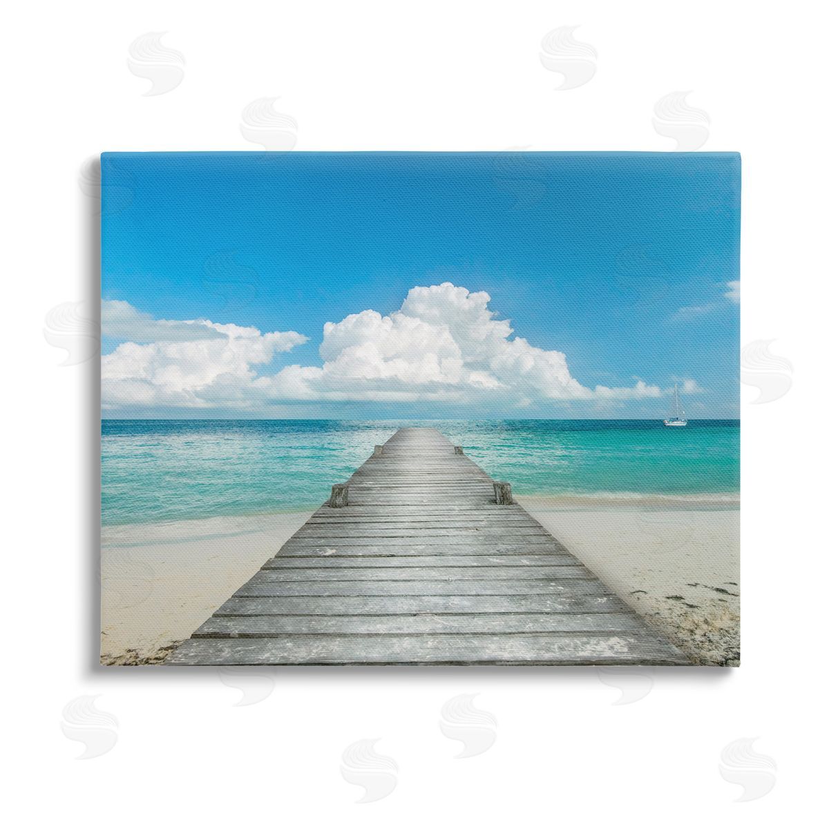 Danita Delimont Clear Blue Beach Sky Stretched Canvas Wall Art Print