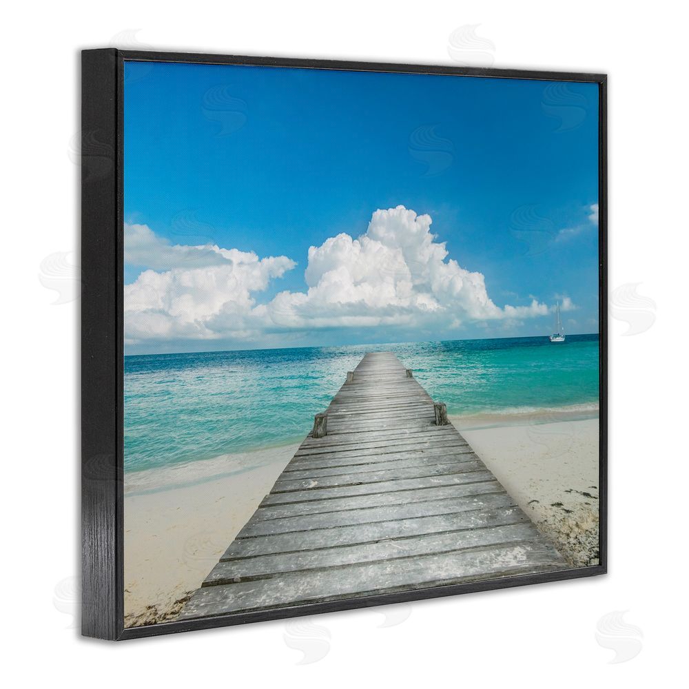 Danita Delimont Clear Blue Beach Sky Black Framed Giclee Wall Art Print