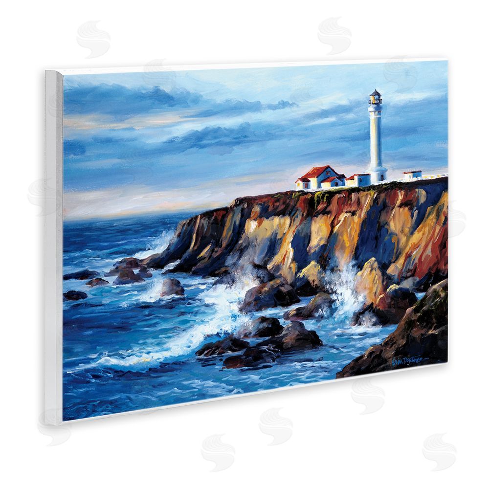 Erin Dertner Lighthouse on Sea Cliff Wall Plaque Art Print