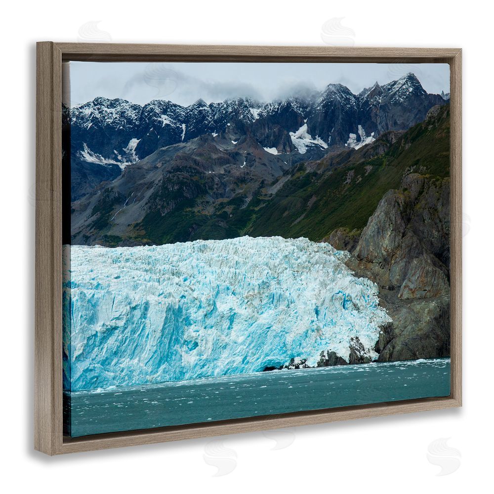 Daniel Sproul Frozen Glacier Photography Brown Floating Frame Canvas Wall Art Print