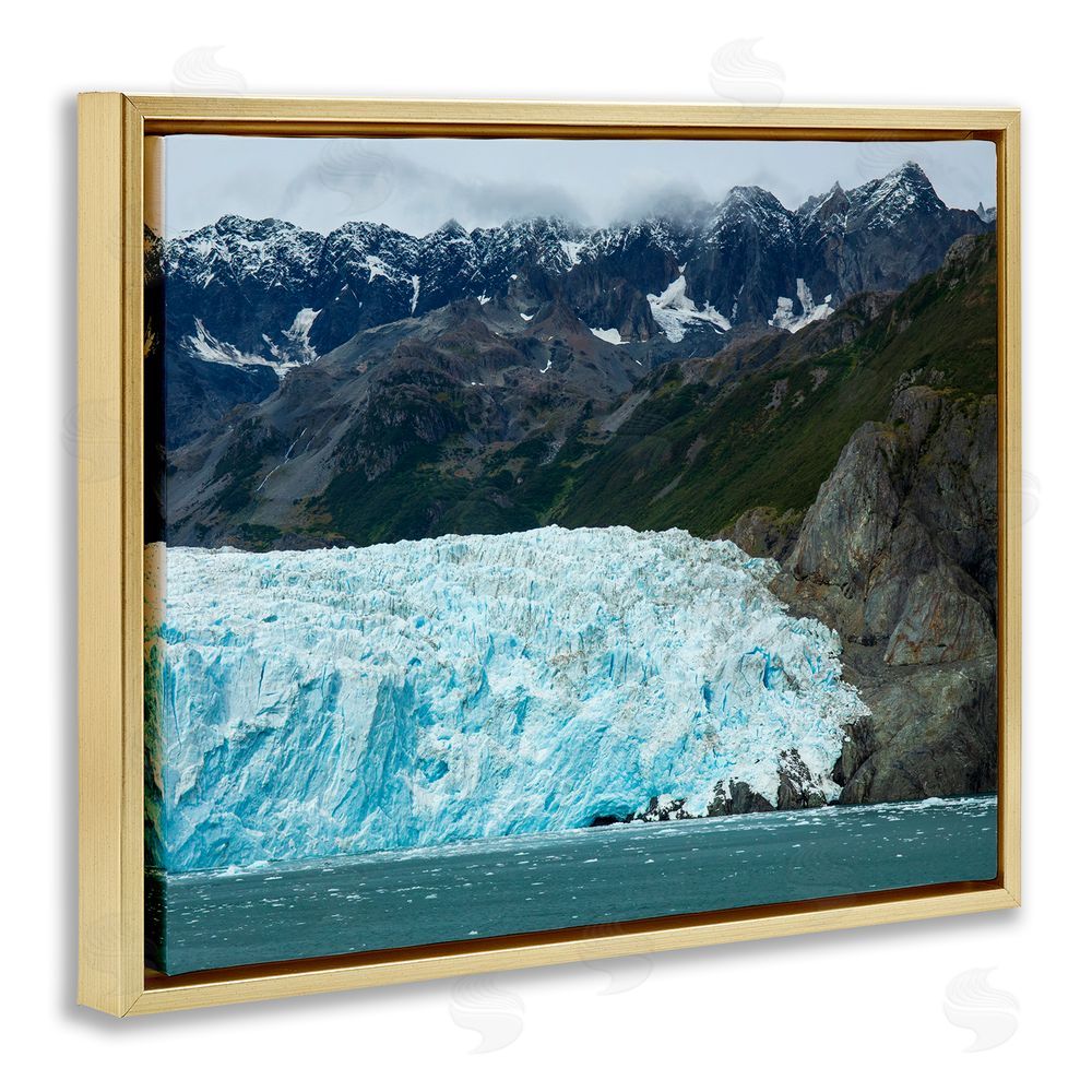 Daniel Sproul Frozen Glacier Photography Gold Floating Frame Canvas Wall Art Print