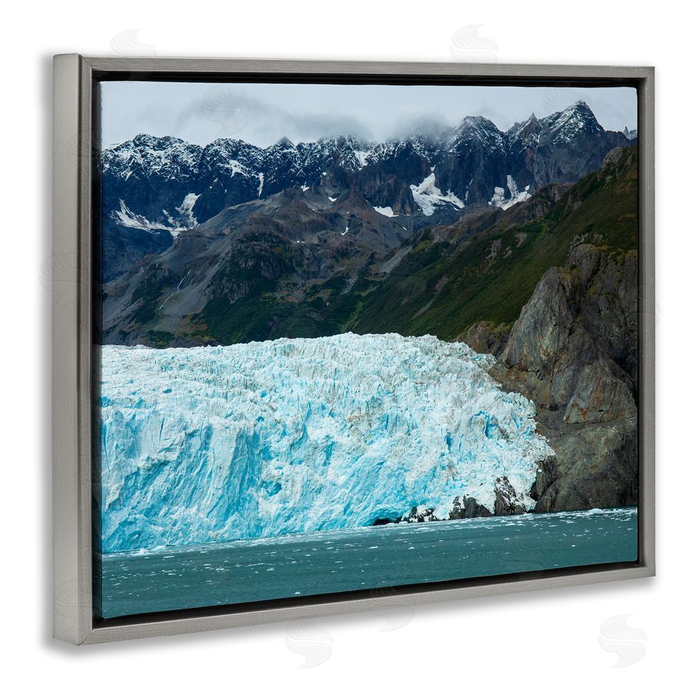 Daniel Sproul Frozen Glacier Photography Grey Floating Frame Canvas Wall Art Print