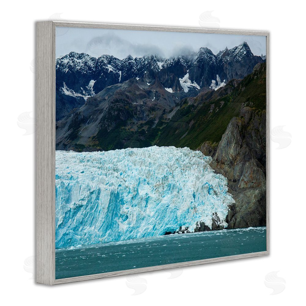 Daniel Sproul Frozen Glacier Photography Gray Framed Giclee Wall Art Print