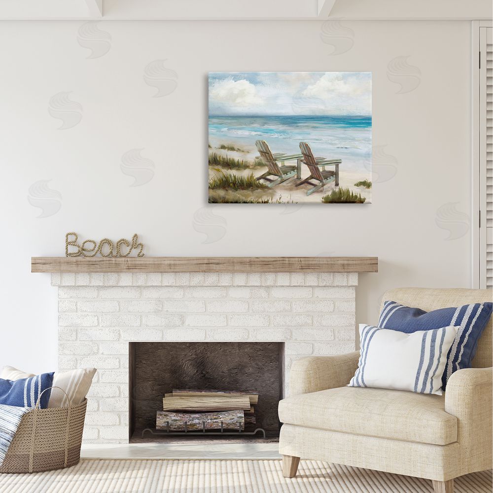 Carson Lyons View For Two Beach Chairs Canvas Wall Art Print in Room