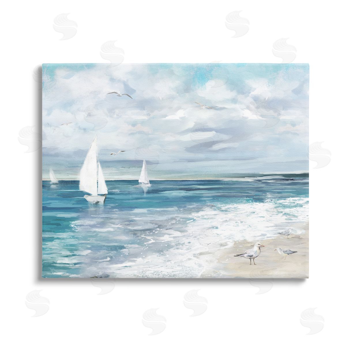 Carson Lyons On The Water Landscape Stretched Canvas Wall Art Print