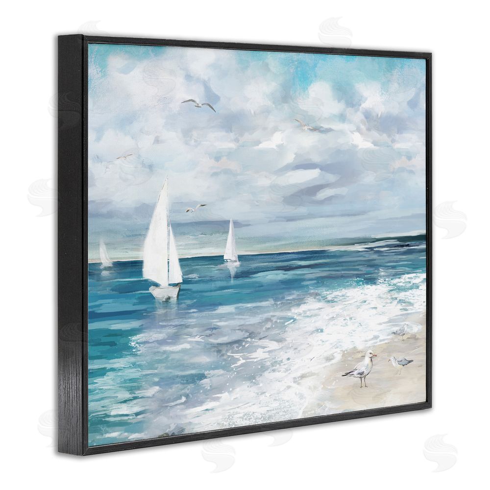 Carson Lyons On The Water Landscape Black Framed Giclee Wall Art Print