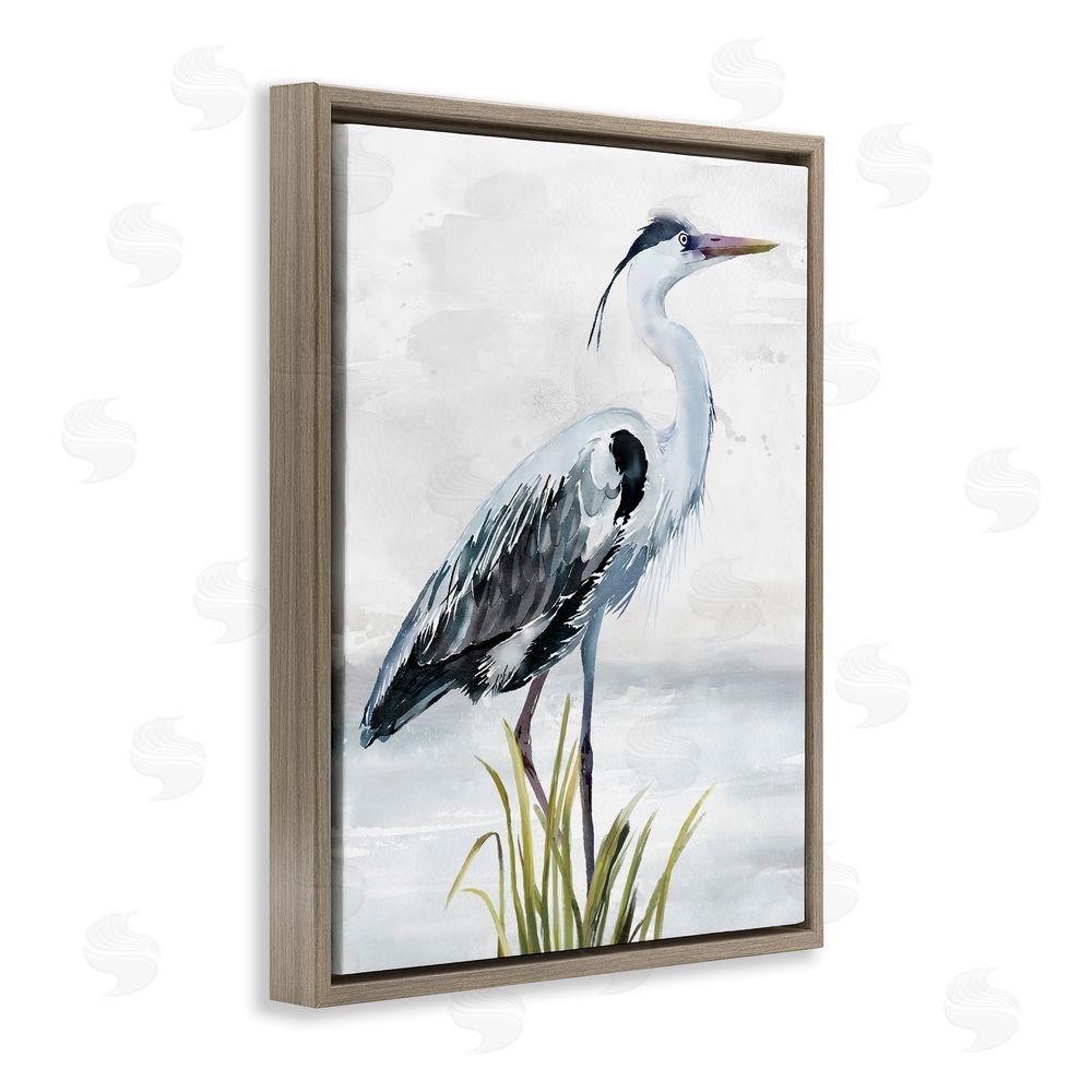 Carson Lyons Shore Bird Portrait Brown Floating Frame Canvas Wall Art Print