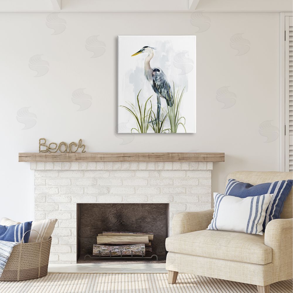 Carson Lyons Shore Bird Looking Left Canvas Wall Art Print in Room