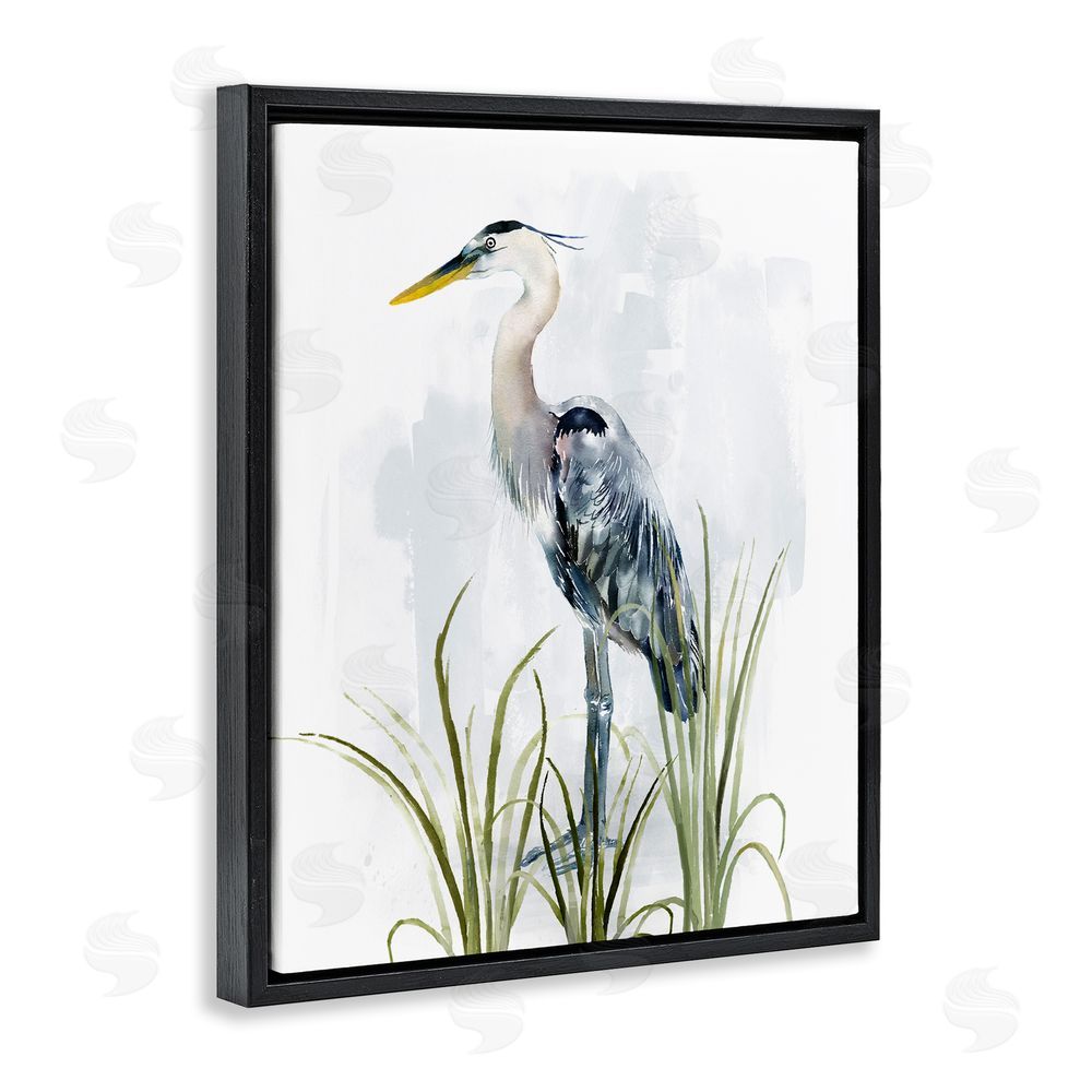 Carson Lyons Shore Bird Looking Left Black Floating Frame Canvas Wall Art Print