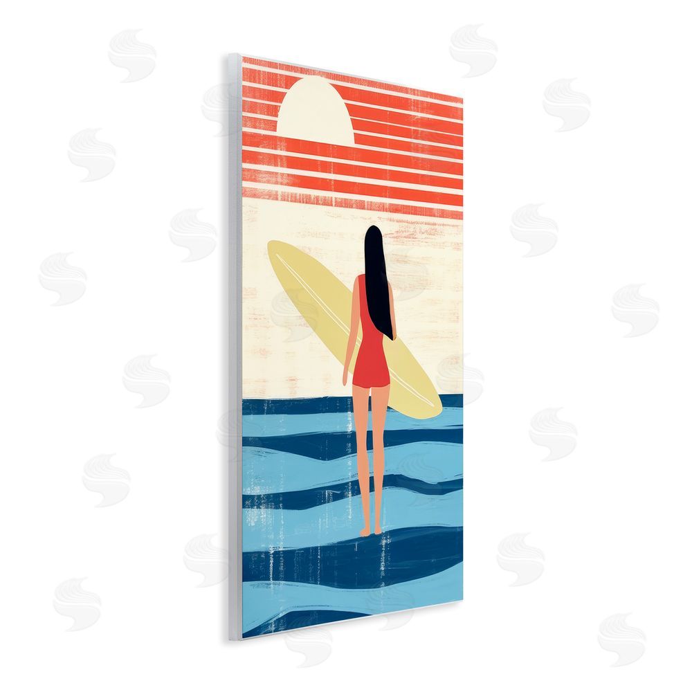 Lazar Studio Rustic Surfer Girl Abstraction Wall Plaque Art Print