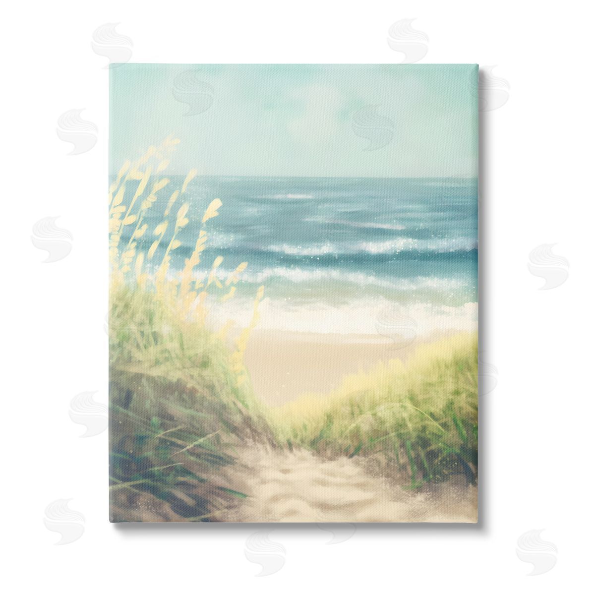 Petal Prints Design Subtle Beach Reeds Stretched Canvas Wall Art Print