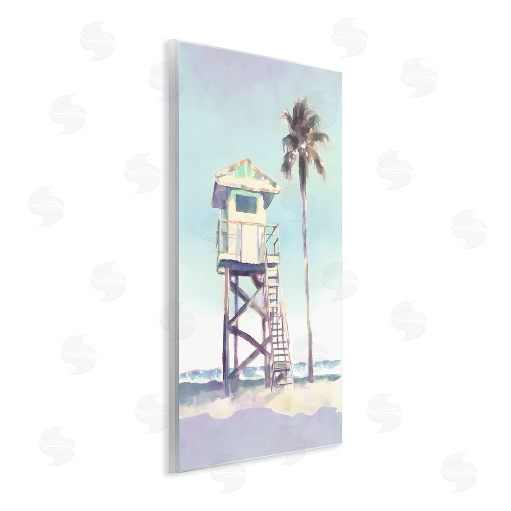 Petal Prints Design Muted Beach Hut Wall Plaque Art Print