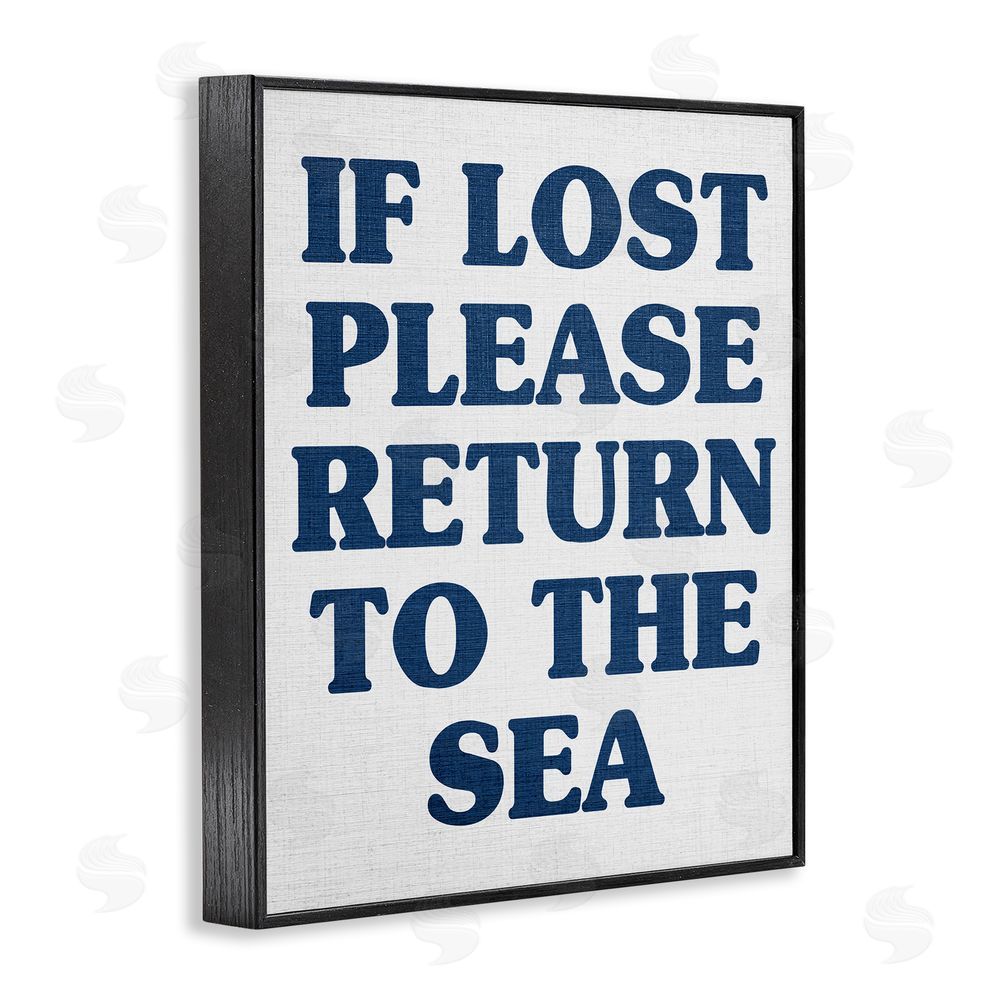 Stupell Studio Return to Sea Phrase Black Framed Giclee Wall Art Print