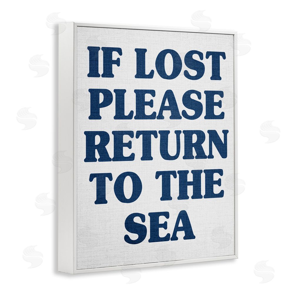 Stupell Studio Return to Sea Phrase White Framed Giclee Wall Art Print