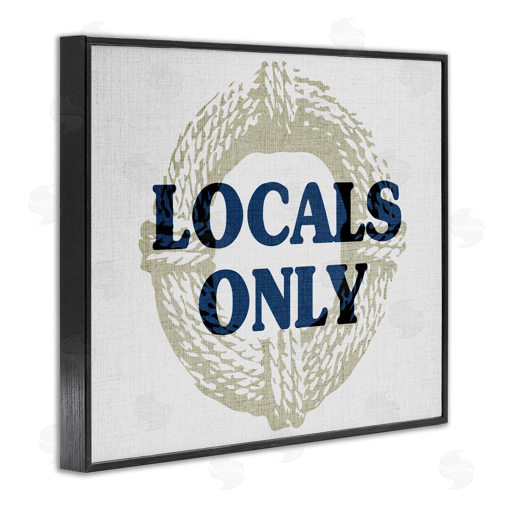 Stupell Studio Locals Only Maritime Phrase Black Framed Giclee Wall Art Print