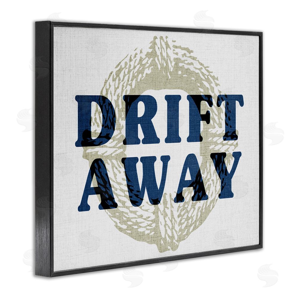 Stupell Studio Drift Away Maritime Phrase Black Framed Giclee Wall Art Print