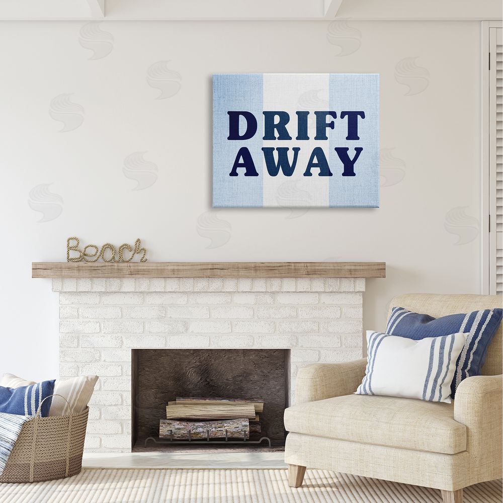 Stupell Studio Drift Away on Stripes Canvas Wall Art Print in Room