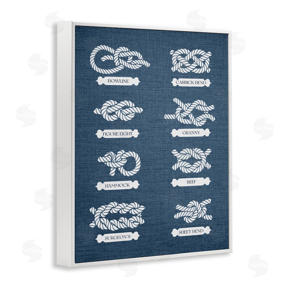 Stupell Studio Maritime Rope Knots White Framed Giclee Wall Art Print