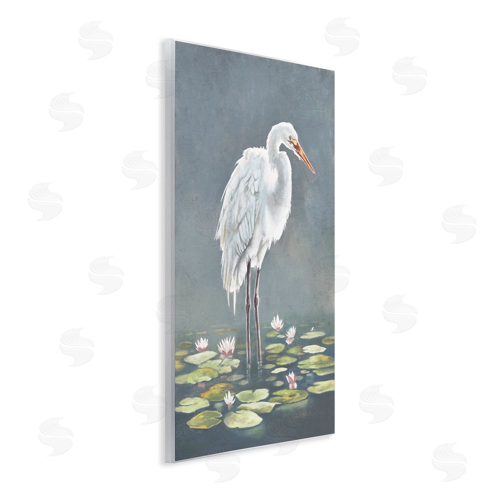 Lucca Sheppard White Heron & Pond Lilies Wall Plaque Art Print