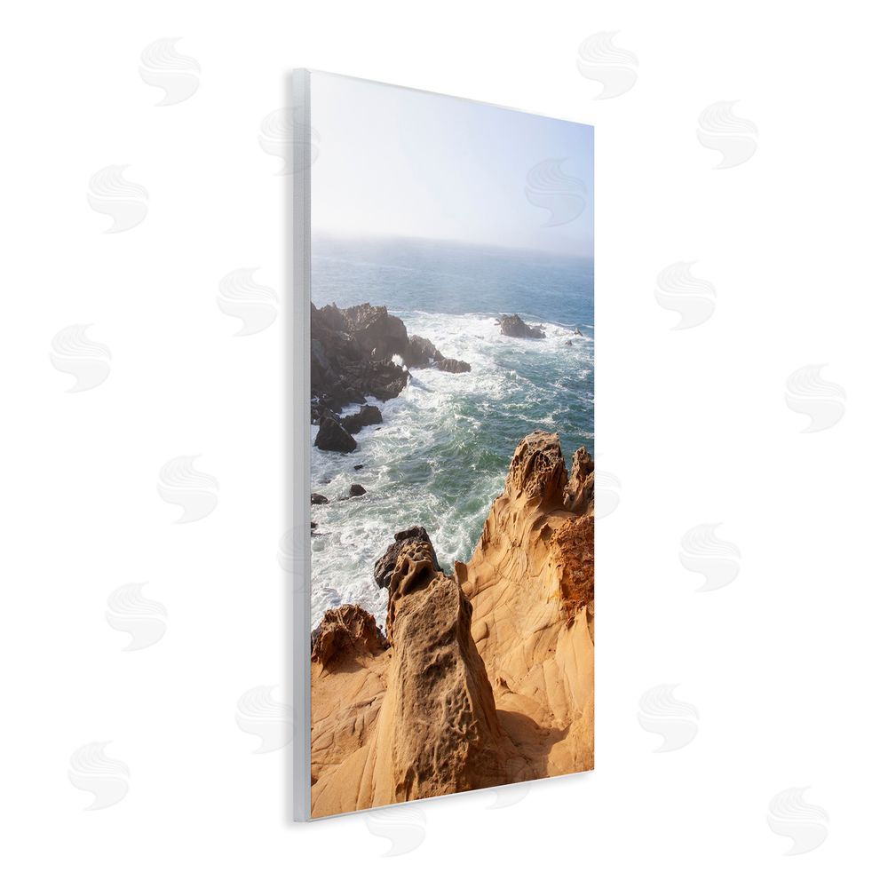 Kathy Mansfield Sea Cove Splashing Waves Wall Plaque Art Print