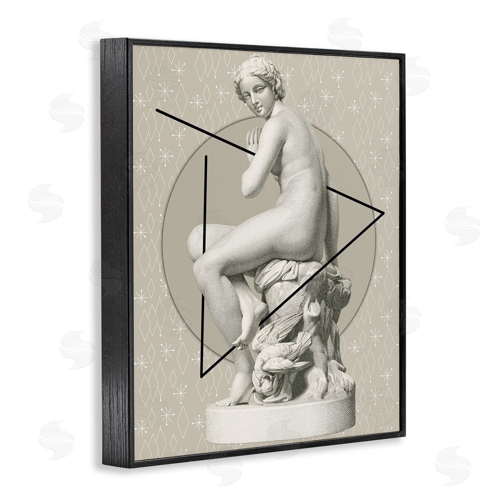 Regina Moore Geometric Classical Statue Black Framed Giclee Wall Art Print