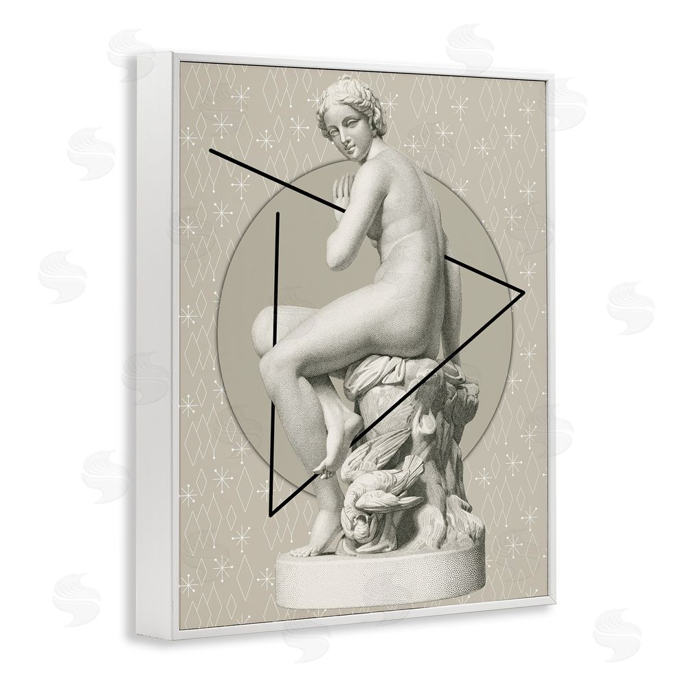 Regina Moore Geometric Classical Statue White Framed Giclee Wall Art Print