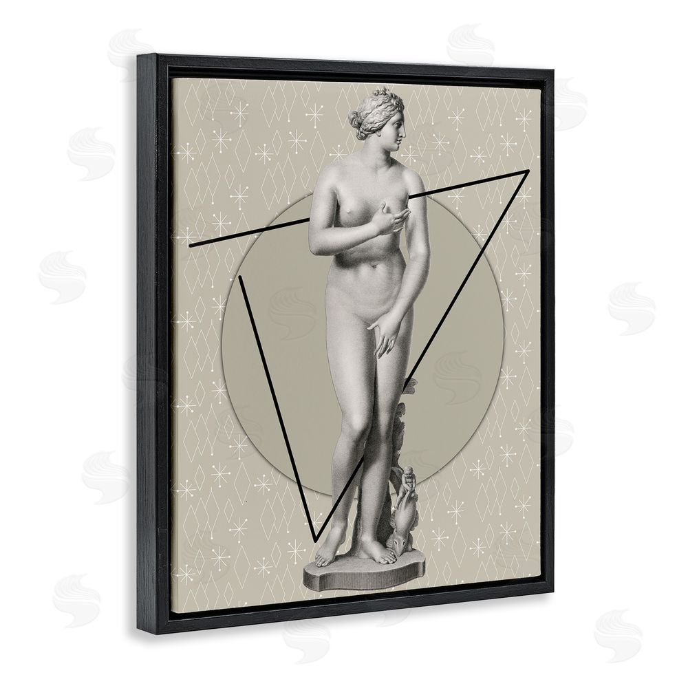 Regina Moore Classic Statue on Geometric Black Floating Frame Canvas Wall Art Print