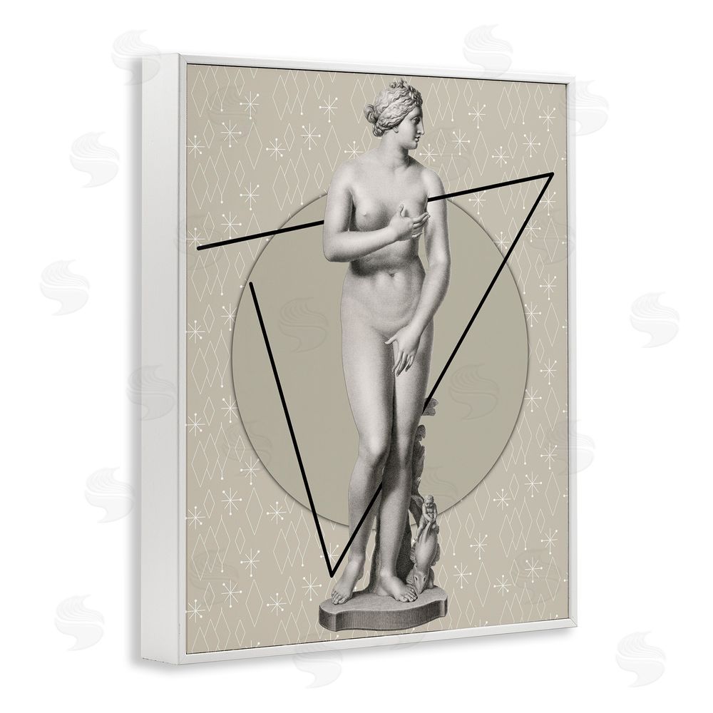 Regina Moore Classic Statue on Geometric White Framed Giclee Wall Art Print