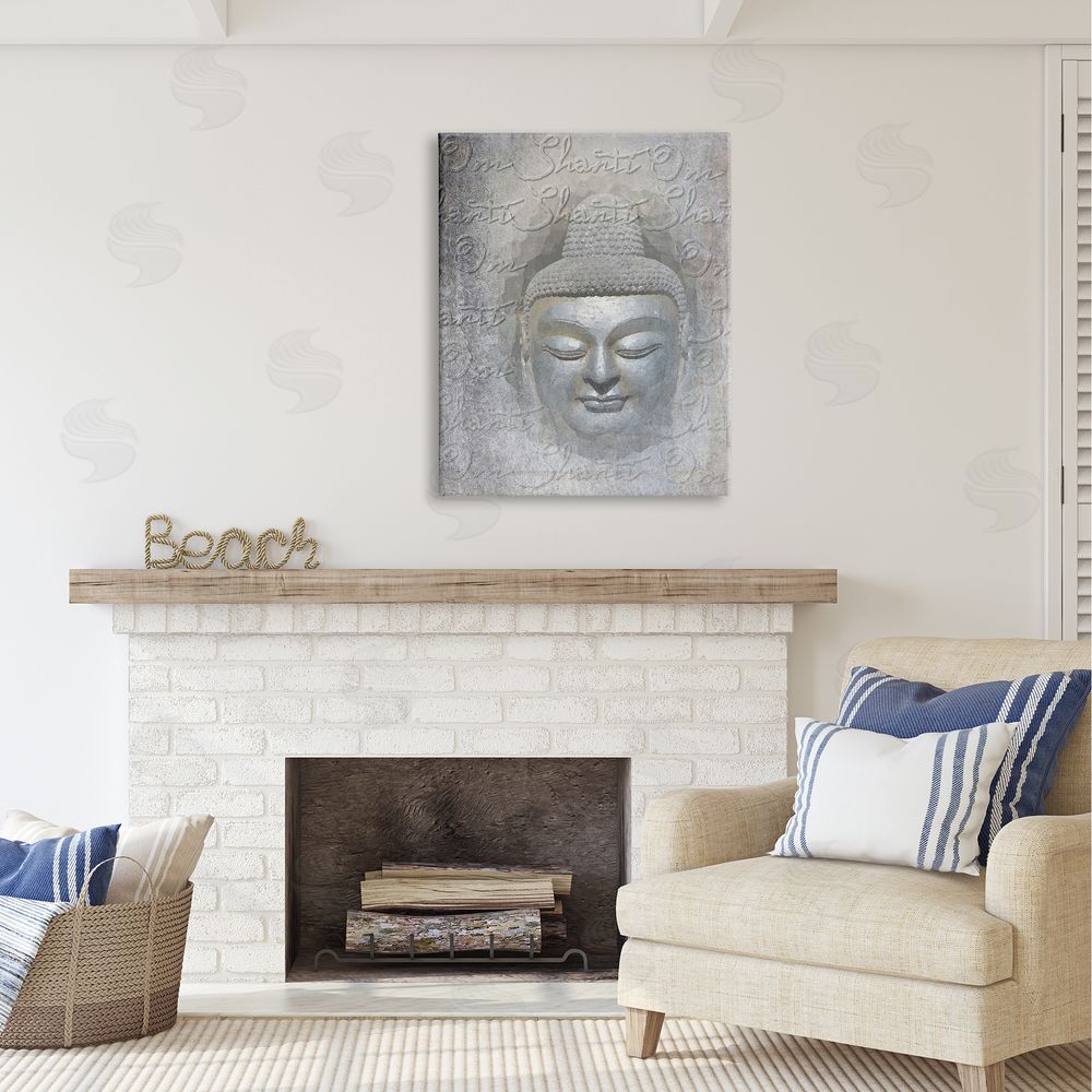 Graffitee Studios Spiritual Buddha Face Canvas Wall Art Print in Room