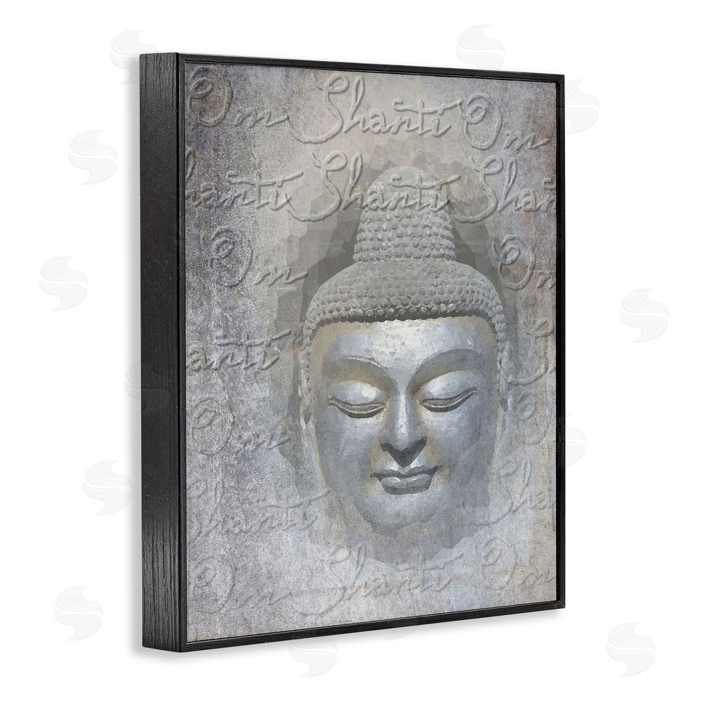 Graffitee Studios Spiritual Buddha Face Black Framed Giclee Wall Art Print