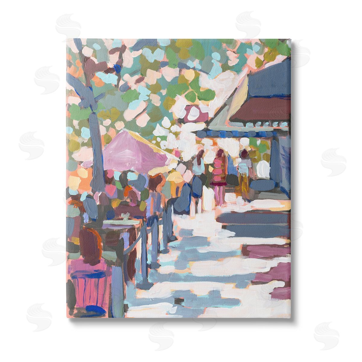 Jenny Westenhofer Abstract City Market Stretched Canvas Wall Art Print