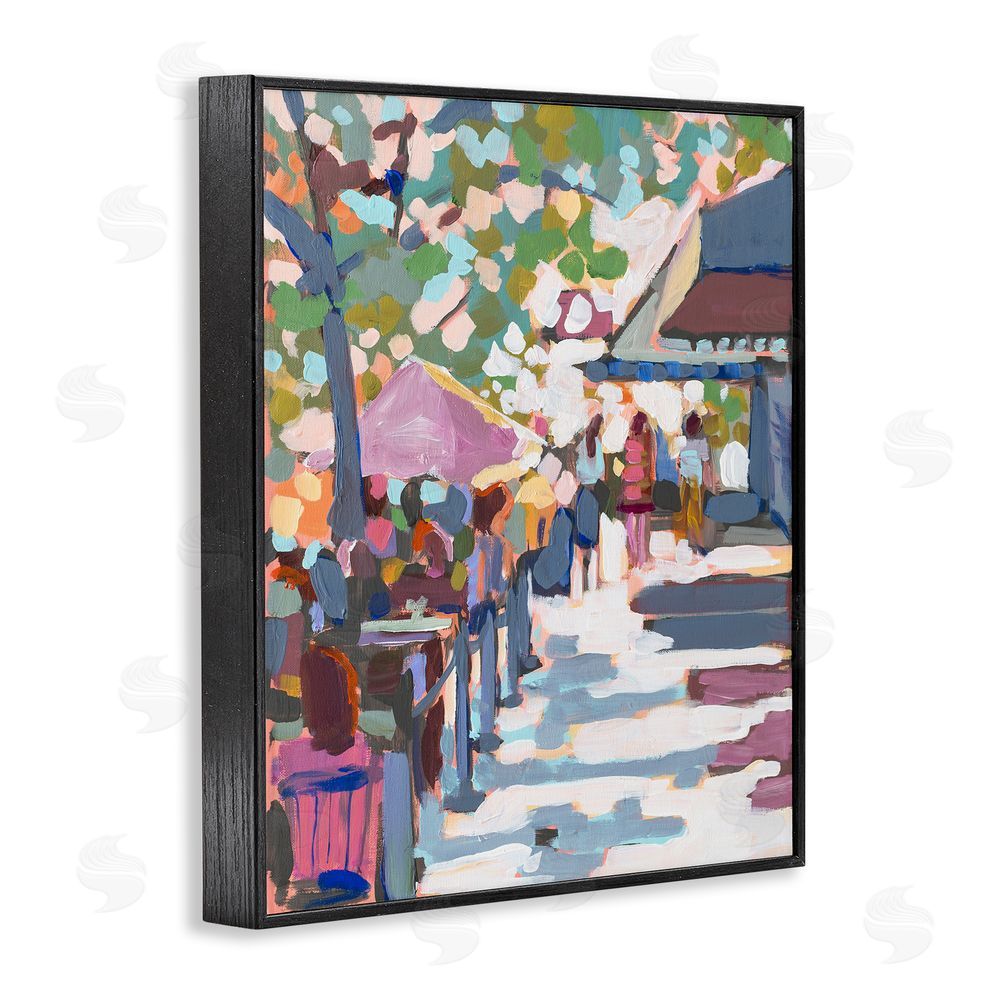 Jenny Westenhofer Abstract City Market Black Framed Giclee Wall Art Print