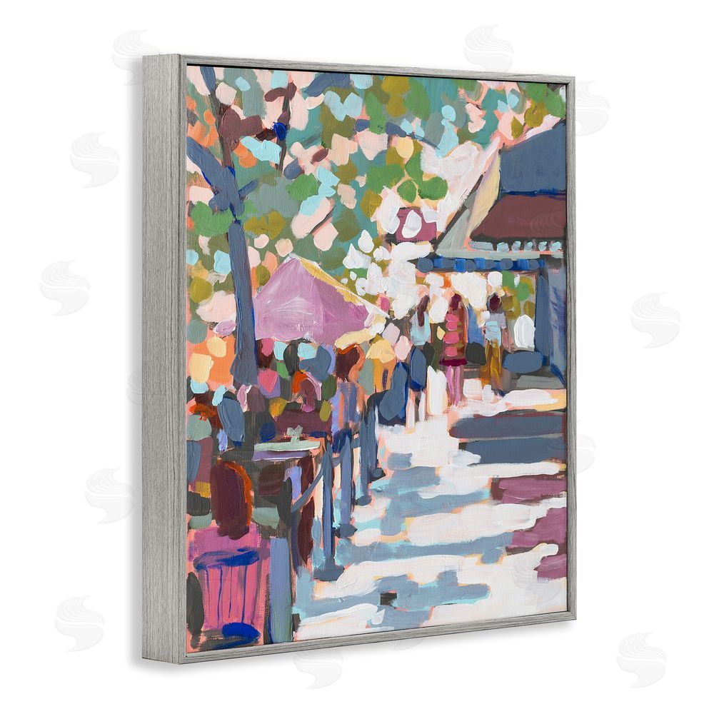 Jenny Westenhofer Abstract City Market Gray Framed Giclee Wall Art Print