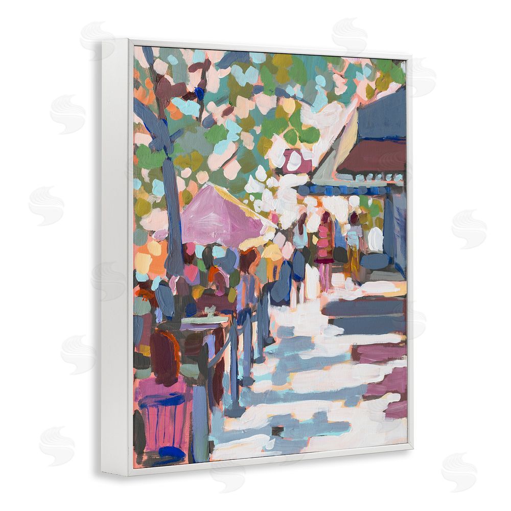 Jenny Westenhofer Abstract City Market White Framed Giclee Wall Art Print