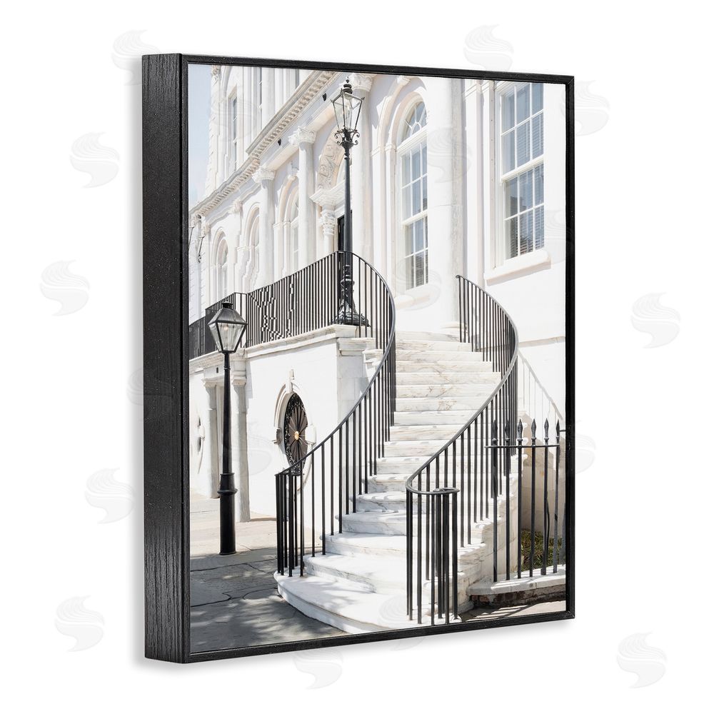 Ramona Murdock White Staircase Architecture Black Framed Giclee Wall Art Print