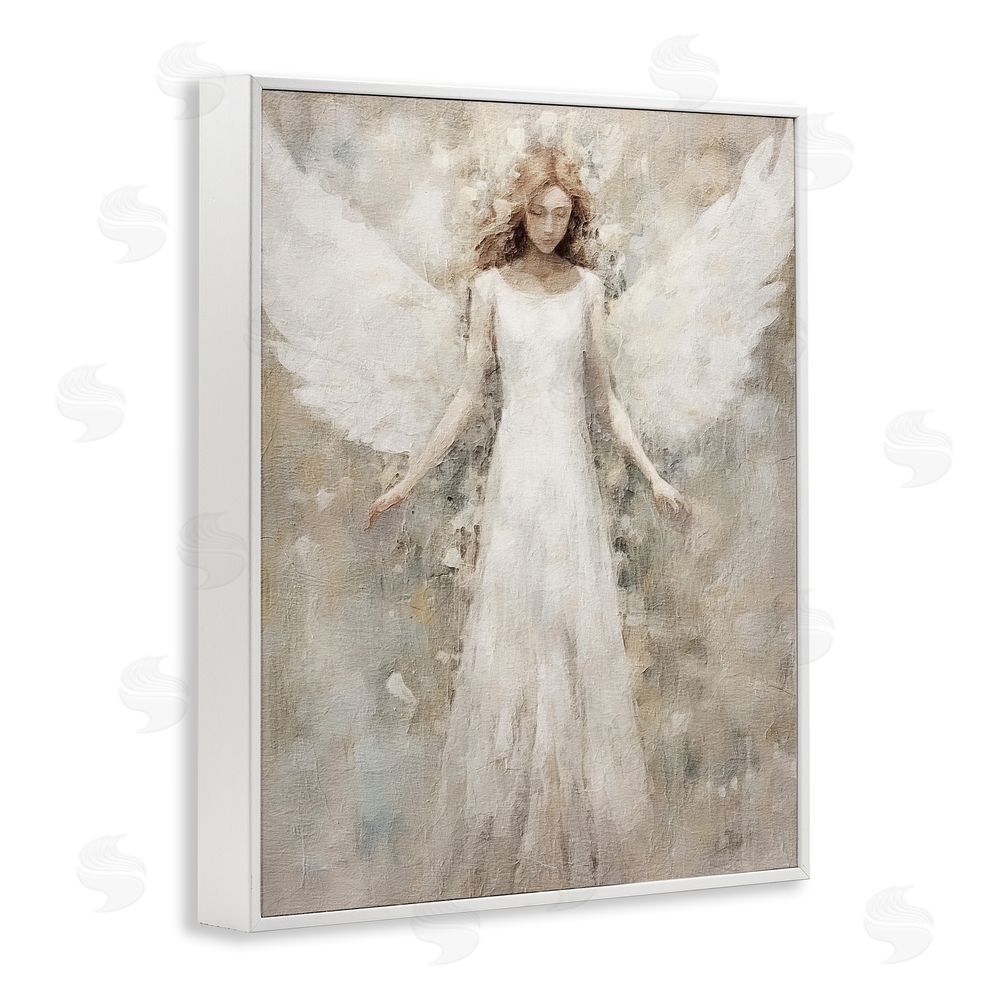 Riley B Soft Abstract Angel White Framed Giclee Wall Art Print