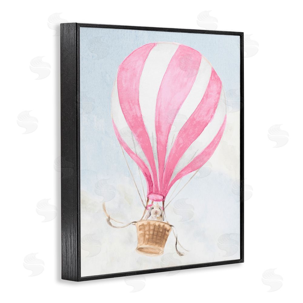 Lanie Loreth Rabbit in Pink Balloon Black Framed Giclee Wall Art Print
