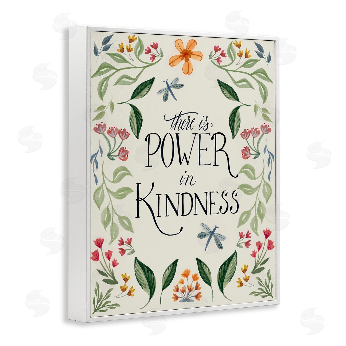 Floral Power in Kindness White Frame Print Wall Art, Home Decor by Kristen Brockmon