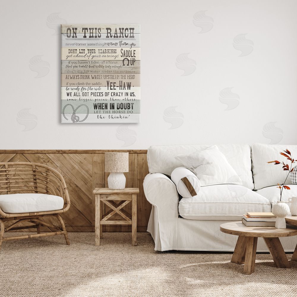 CAD Designs On This Ranch Rules Canvas Wall Art Print in Room